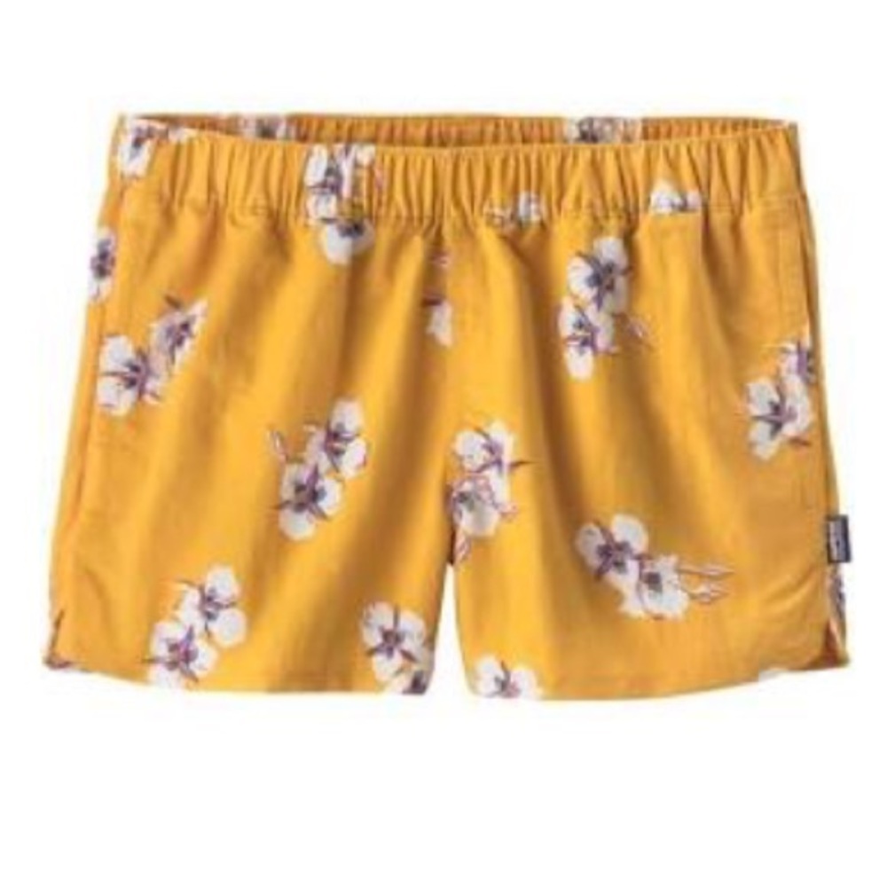 Patagonia Yellow Floral Barely Baggies XS